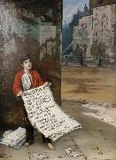 Augustus e.mulready A London news boy oil painting on canvas